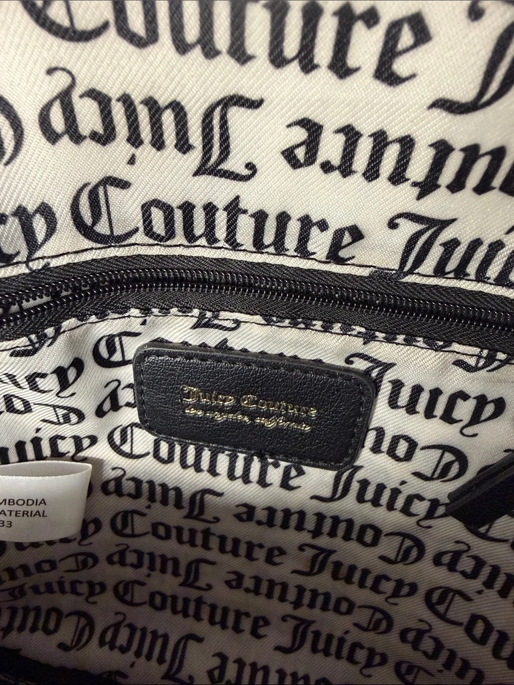 Juicy Couture Black Logo Backpack with Red Heart Details NWOT